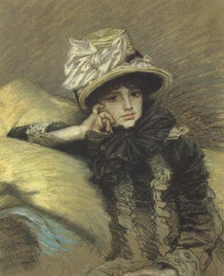 James Tissot Pastel Portraits such as Berthe and his La Femme a Paris series represent Tissot's final works before his religious conversion (nn01) China oil painting art
